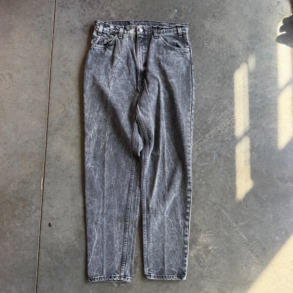 VTG 90s Levis 550 Jeans 31X31 Relaxed Fit Tapered Leg Black Acid Stone Wash USA